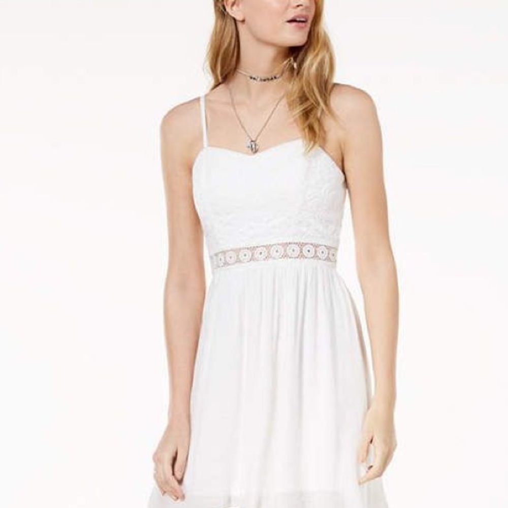 BCX White Lace A Line Mini Dress sz 1